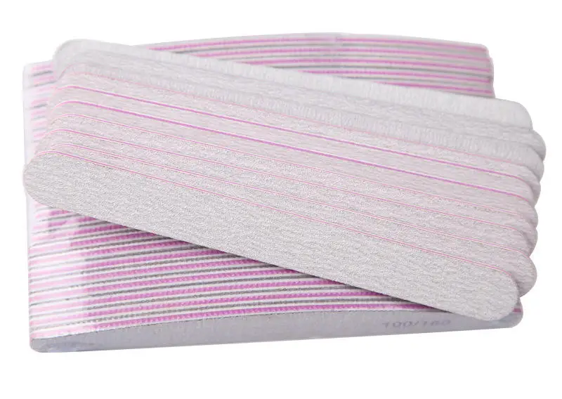 Wholesale Custom Printed Private Label Nail Salon Manicure Tools Nail File with Double Side Zebra Emery Buffer