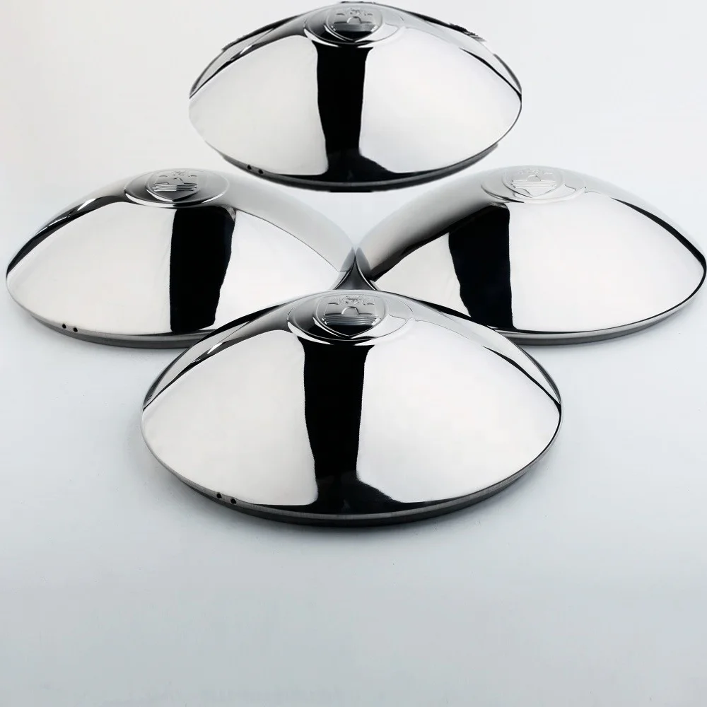 4PCSStainless Steel Early Domed Hubcaps Compatible with VW Type 1 beetle Type 2 bus Ghia Thing