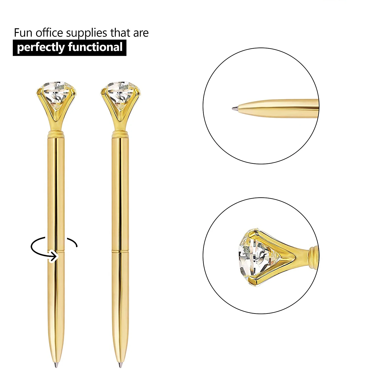 Металлические шариковые ручки со стразами