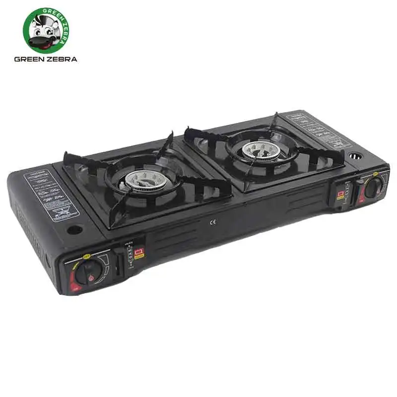 New Dual Fuel Propane & Butane Portable Outdoor Camping Gas Stove and Heater 2 in 1 Double Burner Gas Stove