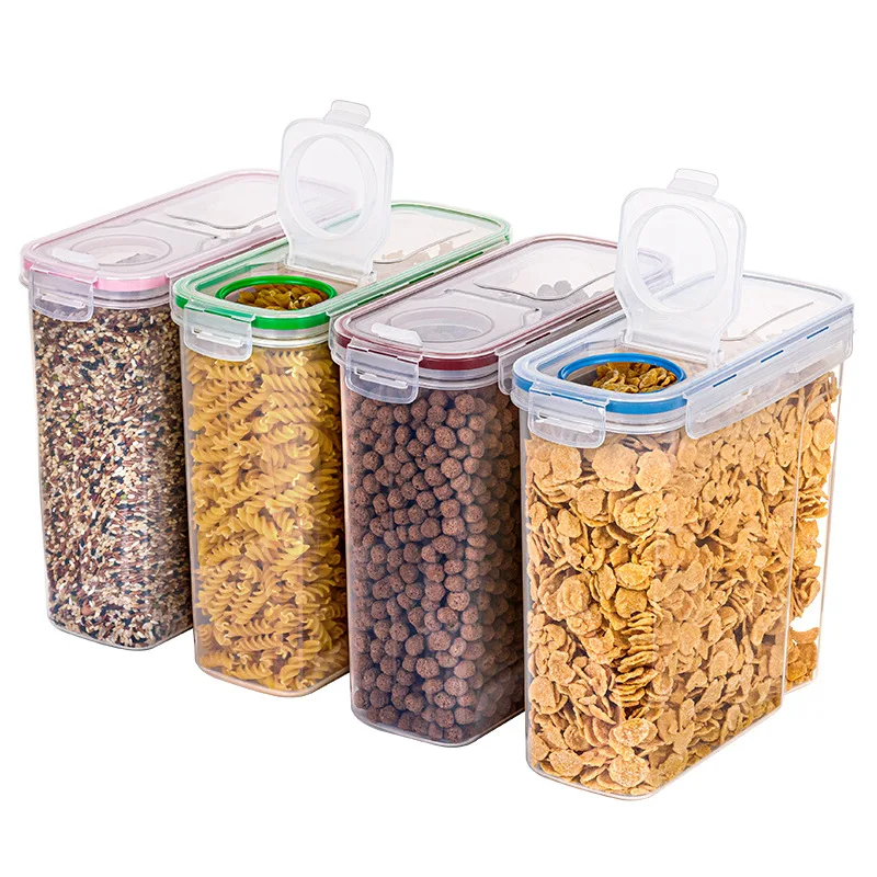 Plastic Cereal Storage Containers  Food Grade and BPA Free Practical Cereal Dispenser Ideal for Cornflakes Flour Storage