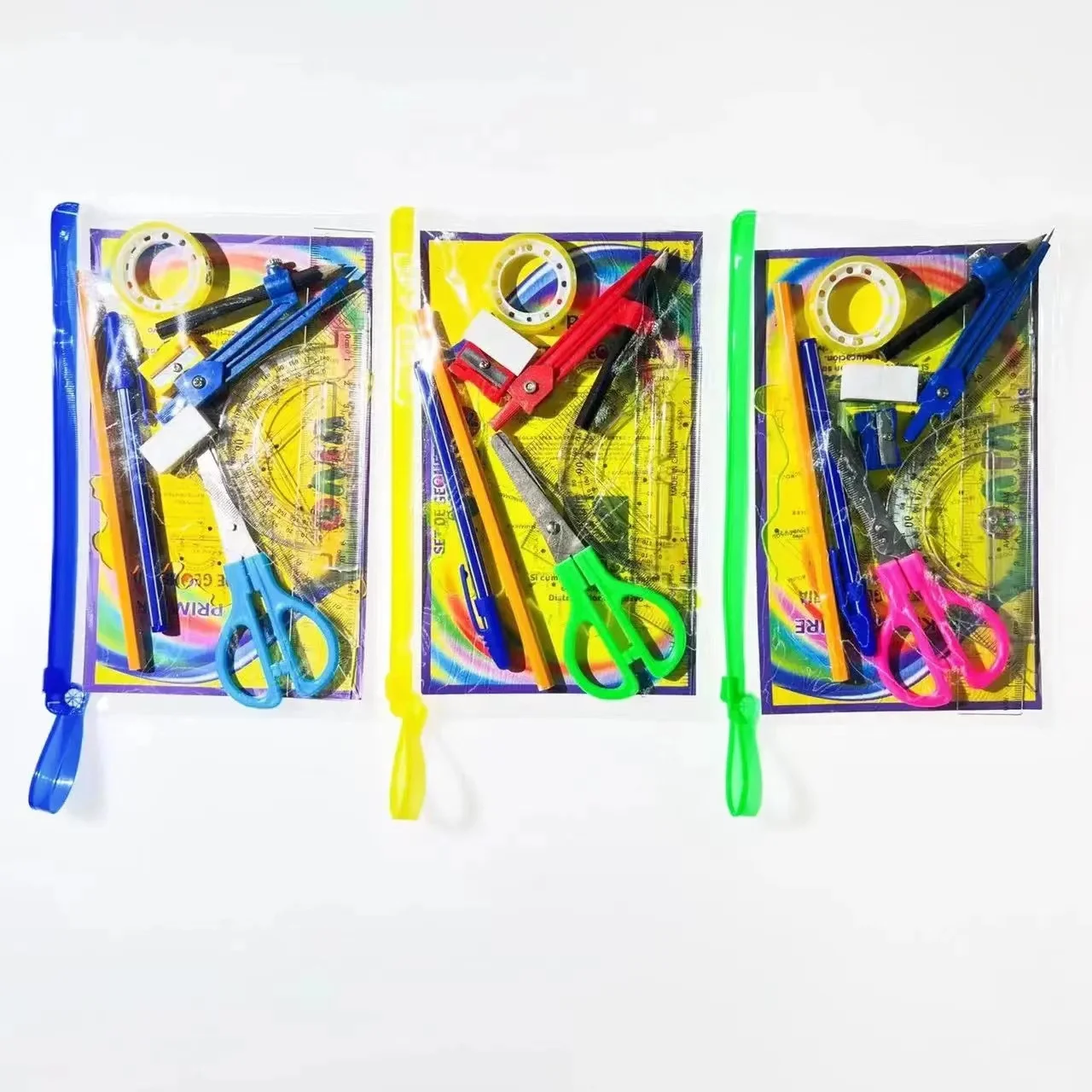 Africa student back to school  Geometric Pencil Sharpener Eraser Adhesive Tape Kids And School  Math Stationery Set