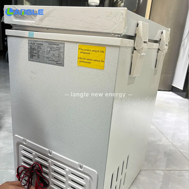 100L DC Freezer with 12V/24V Power Source for Car Household Outdoor Sliding Door 1-Year Warranty Solar Electric Battery Operated