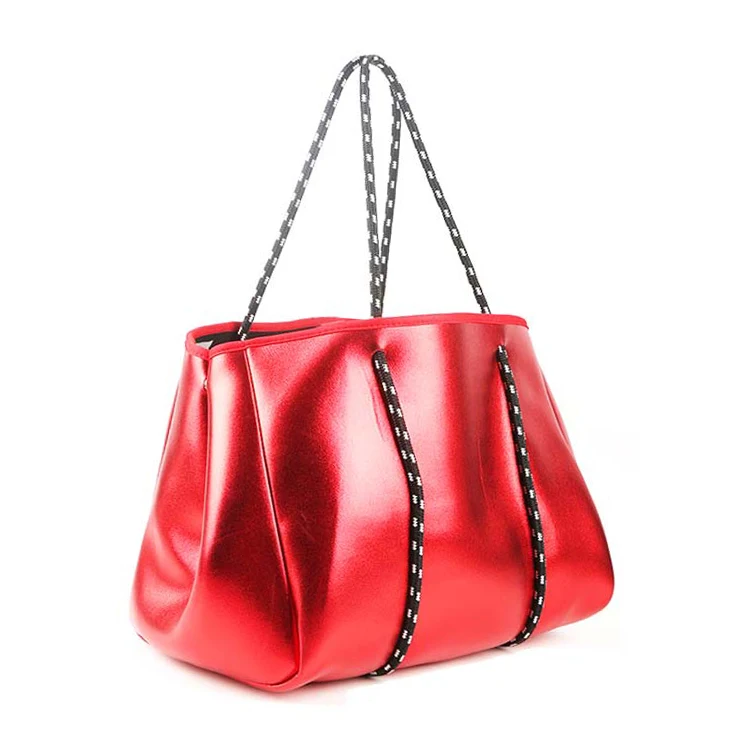 Custom Large capacity Neoprene waterproof Beach Tote bags Shopping Bag luxury Women handbag