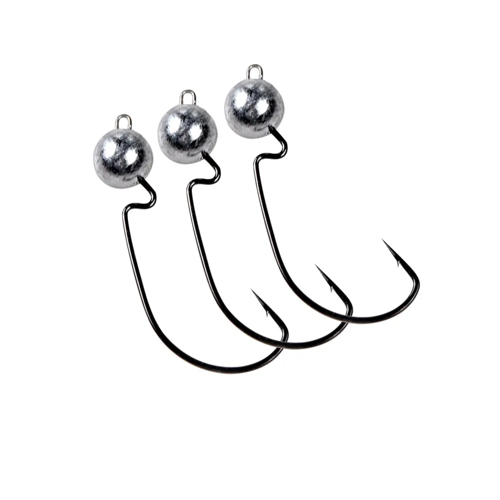 High quality BKK offset hook worm lead jig head wholesale jighead fishing hook