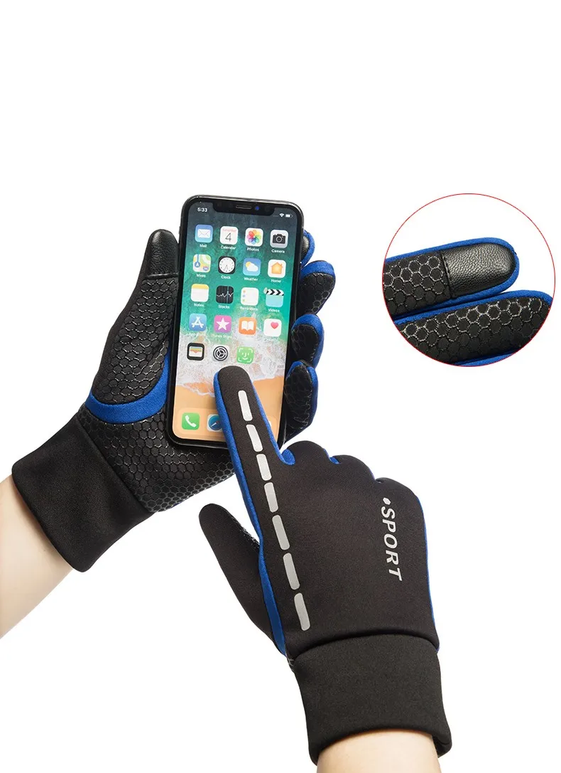 Winter Waterproof windproof fleece Anti-slip Outdoor Sports Warm Thermal Ski Snow Gloves Mittens Cycling Gloves