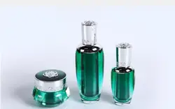 Factory Popular Customized Cosmetics Packaging PMMA Retro Luxury Orchid Face Cream Jar Lotion Essence Bottle Set