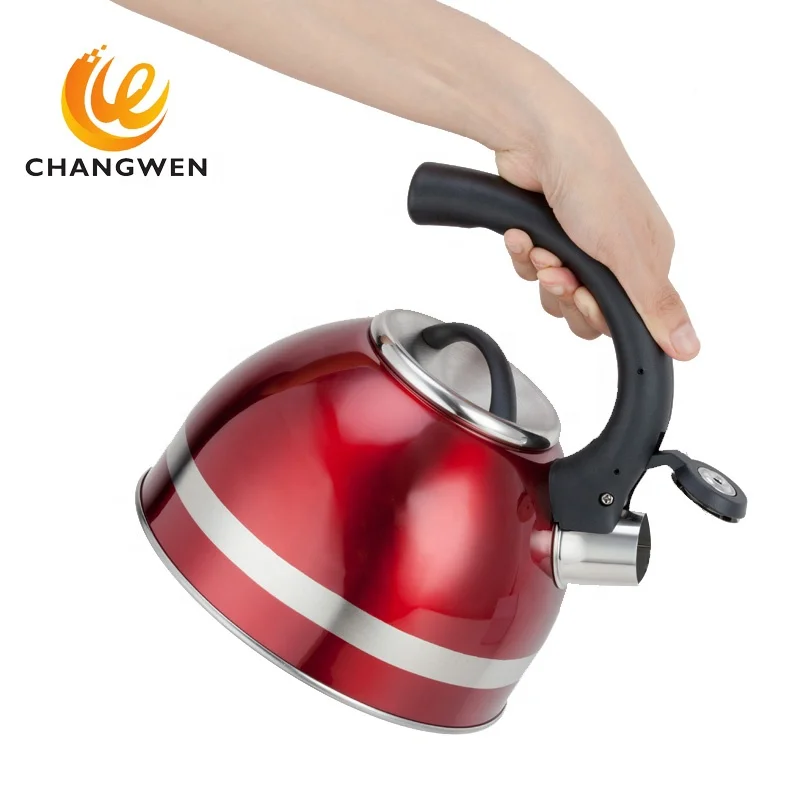 3L colorful print kettle stainless steel for hotel with blue paint