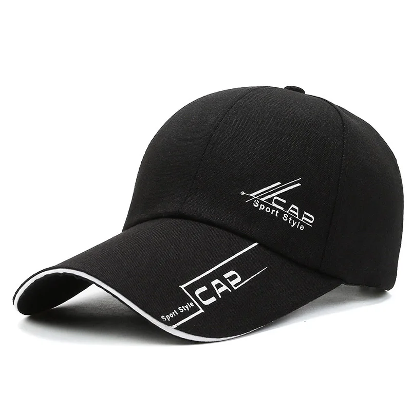 Korean Style Canvas Baseball Hat Spring Autumn Men Women Sun Hats Long-brimmed Fashion Sports Caps