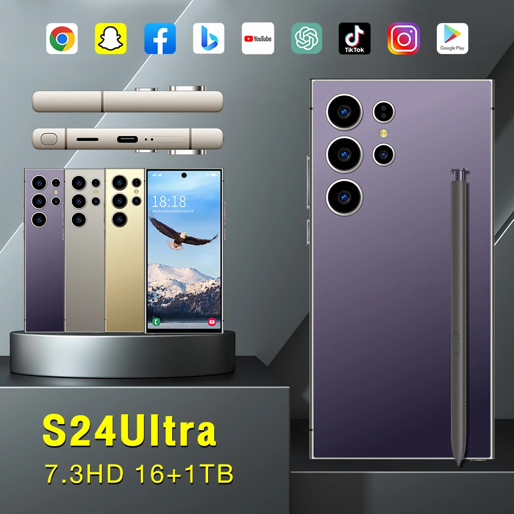 Смартфон 7 3 дюймов 4 г/5 г 16 ГБ + 1 ТБ Android 14