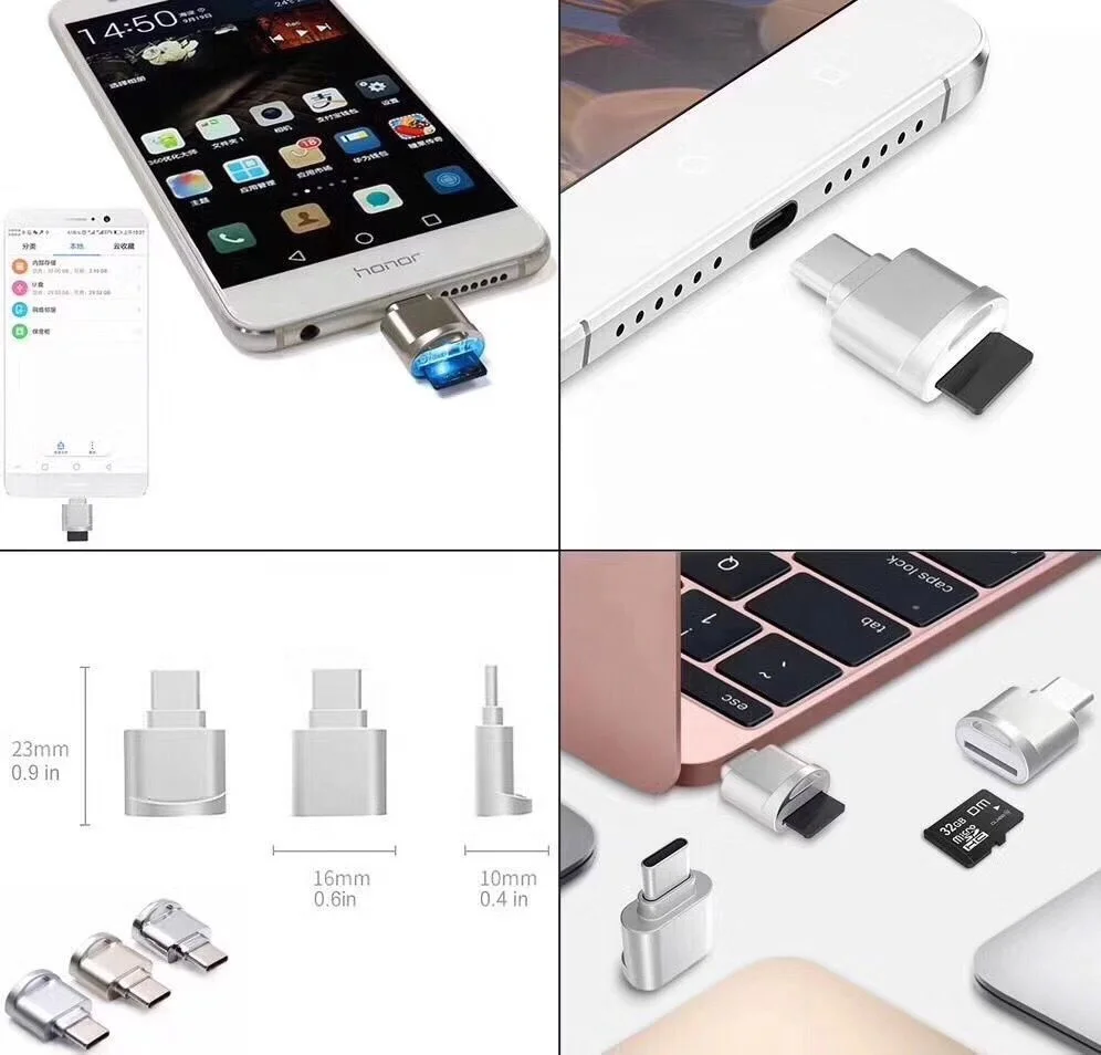 Портативный корпус из цинкового сплава мини usb type c 3 0 OTG адаптер micro USB SD/TF кардридер для Macbook мобильного