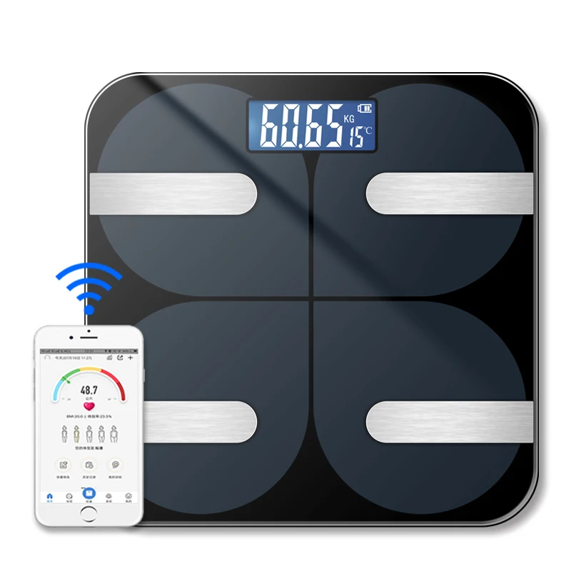 BL-8001 Smart Water And Fat Digital Electronic Blue tooth Bathroom Body Fat Personal Scale With App