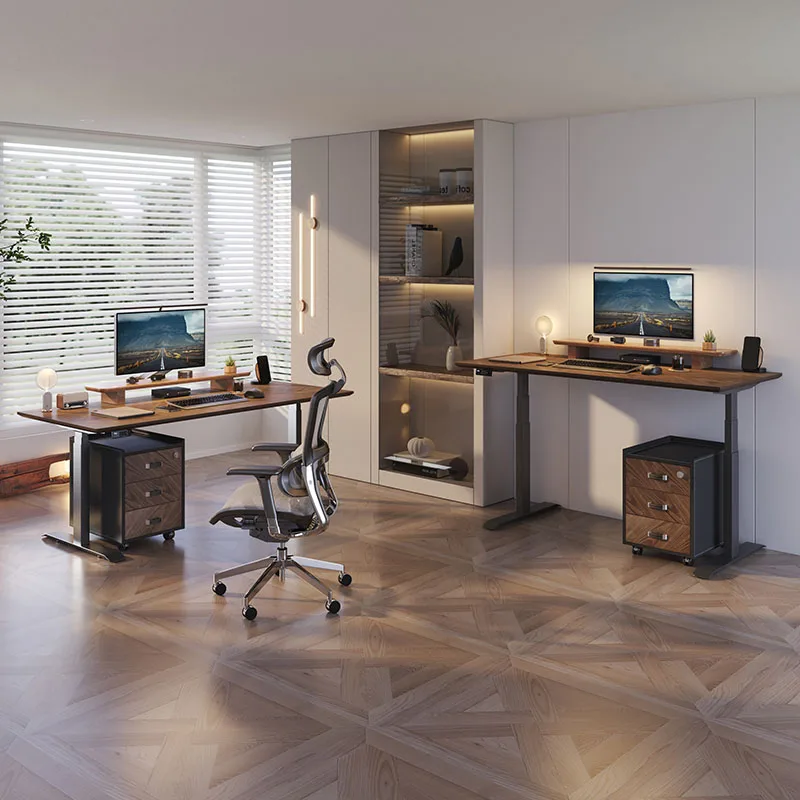 Modern Office furniture workstations Adjustable height sit Stand Desk electrical computer lift wooden tabletop tables frame