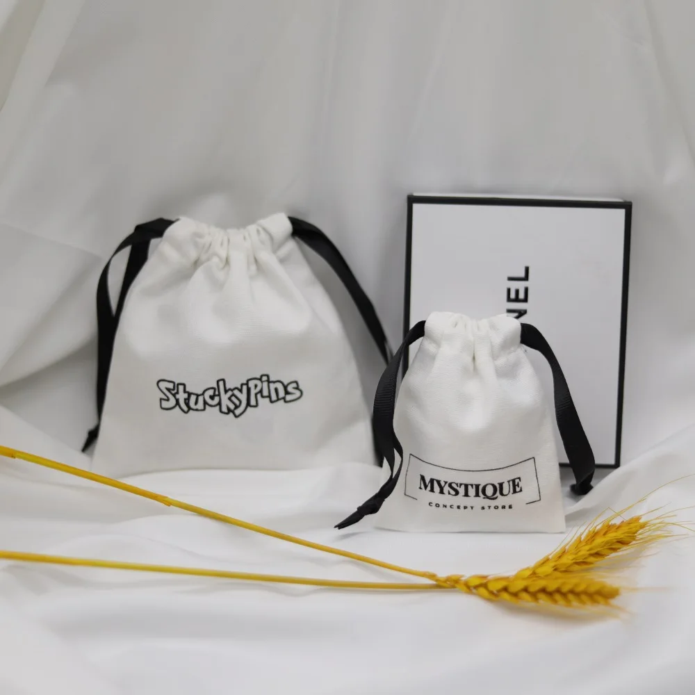 100 MOQ Recycle Linen Muslin 100% Cotton Drawstring Organic Packaging Promotional Gift Bags