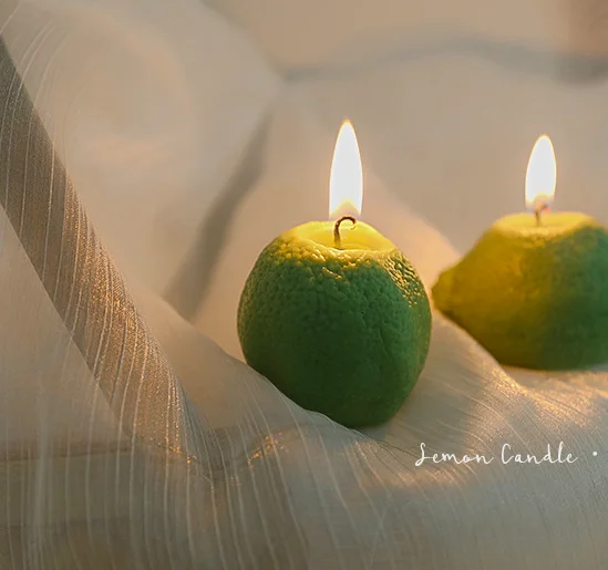 Manufacturer Lemon shape Scented candle Souvenir gift For Home Party decor Fruit Art candle Novelty candle