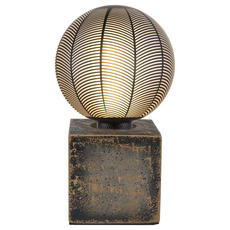 Creative newly cube natural cement desk light modern art deco concrete table lamp