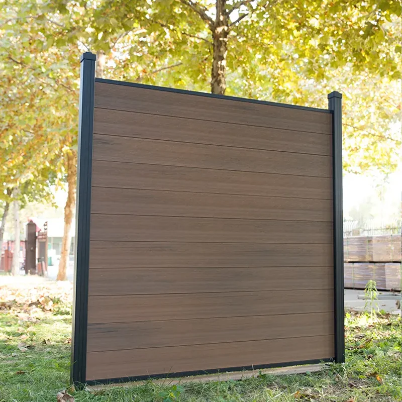 Easy Install WPC With Aluminum Post Wood Plastic Composite Garden WPC Outdoor Fence Panel