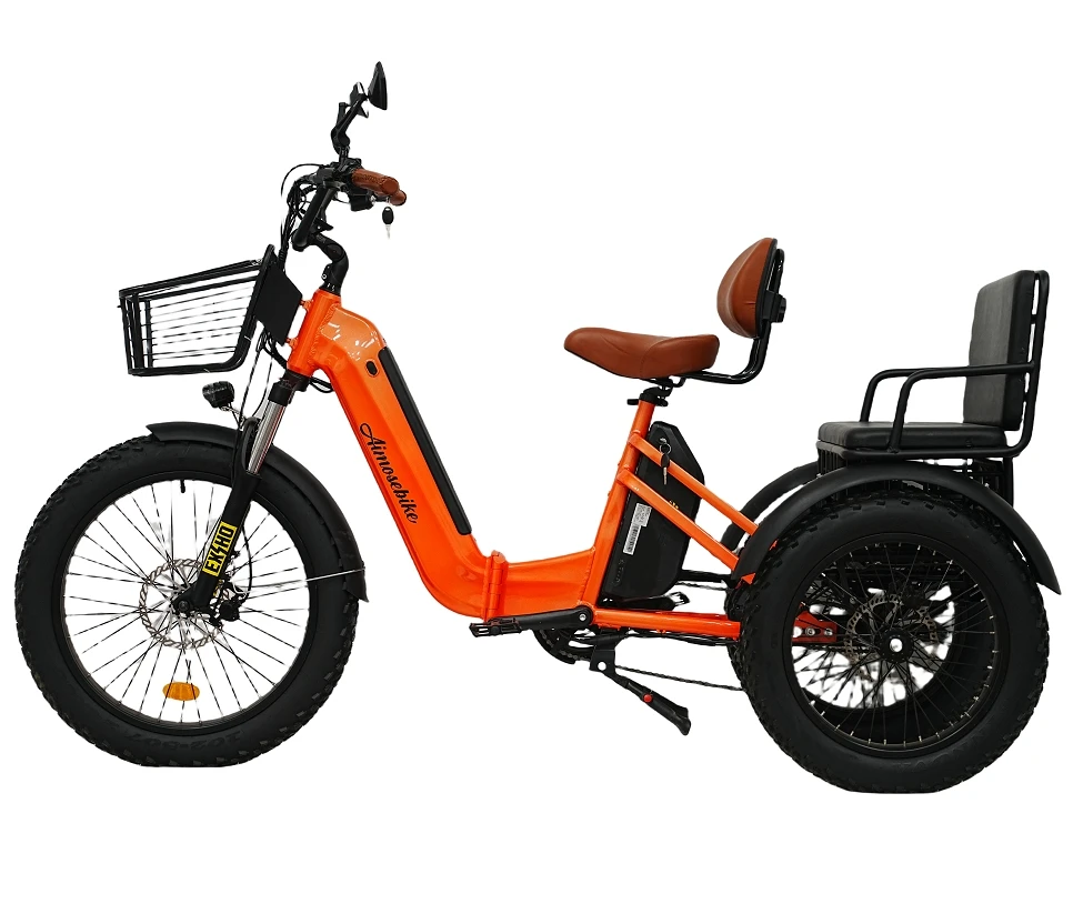 Cheap 3 Wheel Fat Tire Electric Cargo and Passenger Delivery Bike Motorized Adult Electric Powered Tricycle