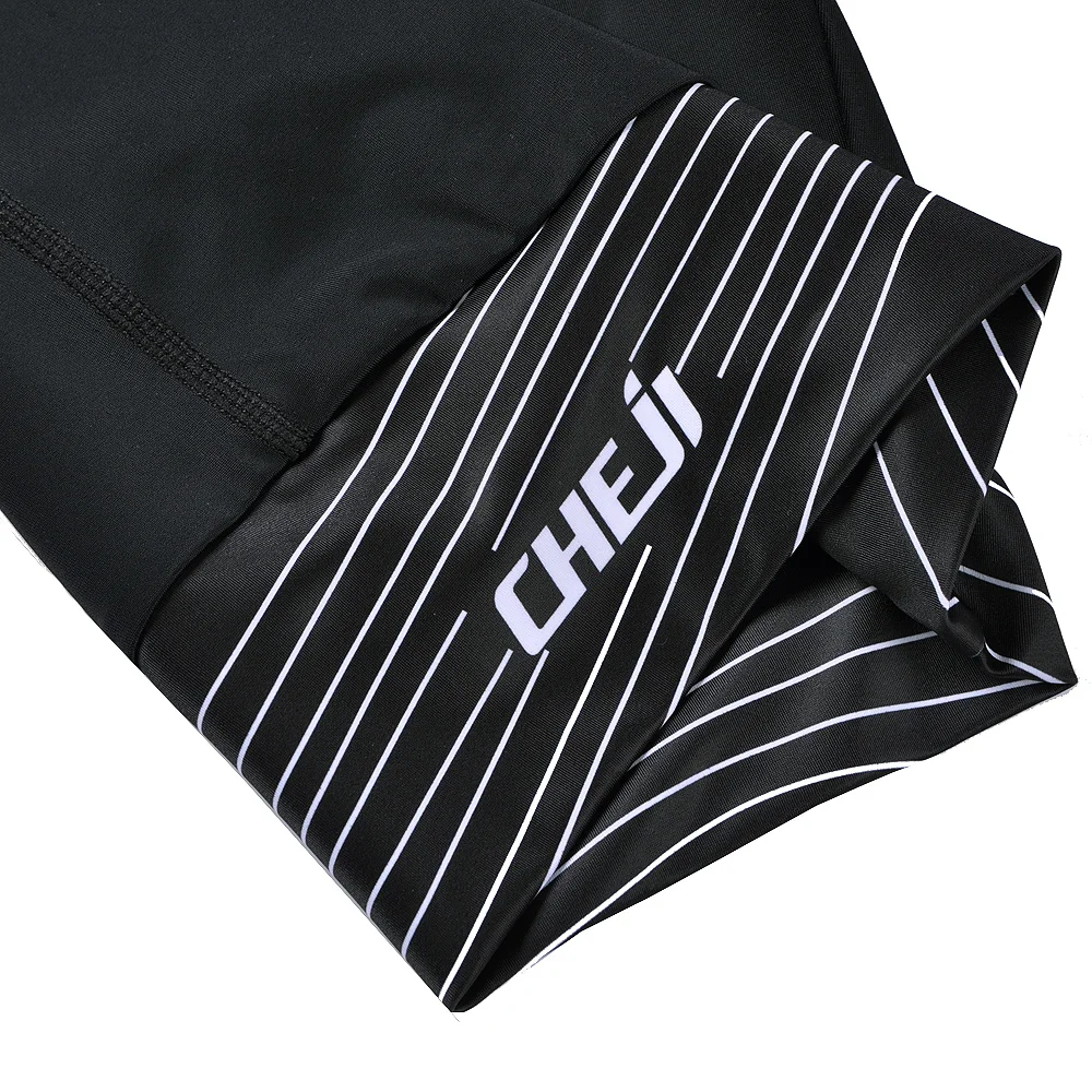 
CHEJI Men Cycling Bib Shorts High Elastic Bike Shorts Black Red Fluo Green Bicycle Wear 