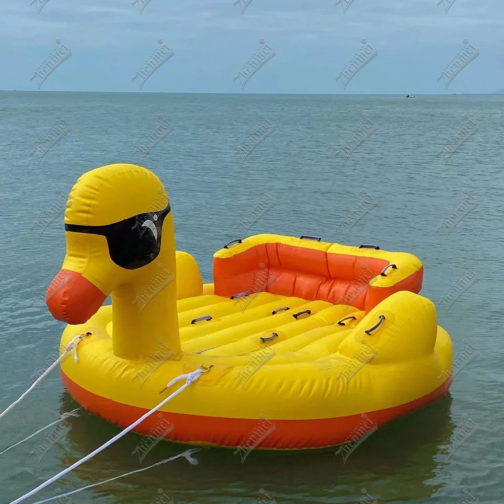 Zhenmei Commercial Most Durable Water Towable Boat Inflatable Yellow Duck Boat Floating Water Ski Boat For Sale