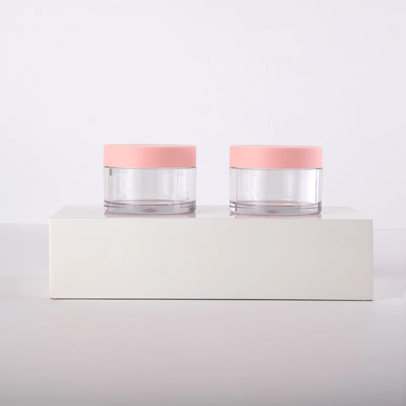 50g 100g 200g 250g 300g 400g 8OZ PETG Luxury Plastic Cosmetic Container Frost Cream Jar with pink lids for Acrylic Powder jars