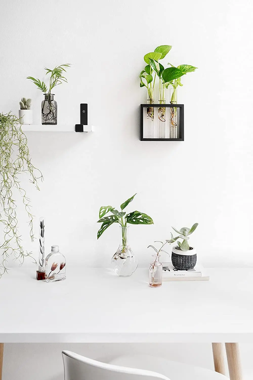 Wholesale Black Wall Hanging Glass Planter Plant Terrarium Modern Flower Bud Vase