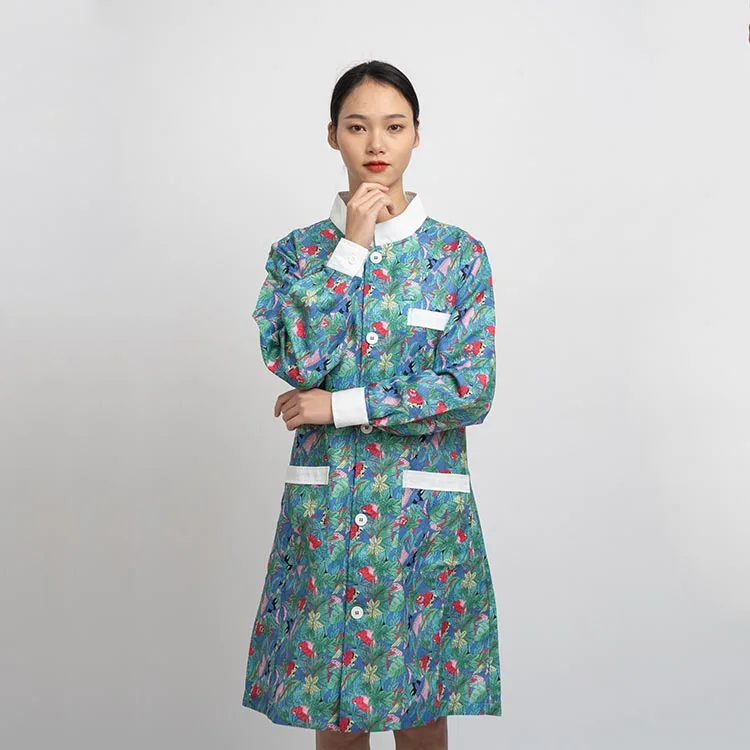 High Print Surgical Uniforms Pharmacy Hospital Nurse Scrubs Tops Breathable Beauty Salon Dentistry Pet Doctor Overalls