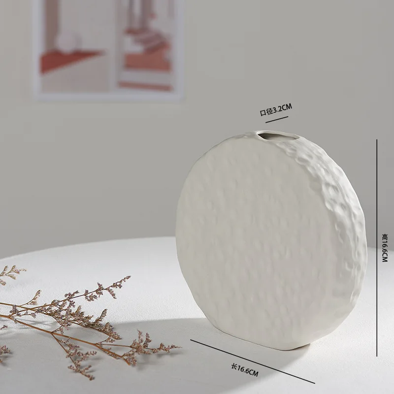 High quality light color ceramic vase handicraft ornaments Coffee shop Christmas gift