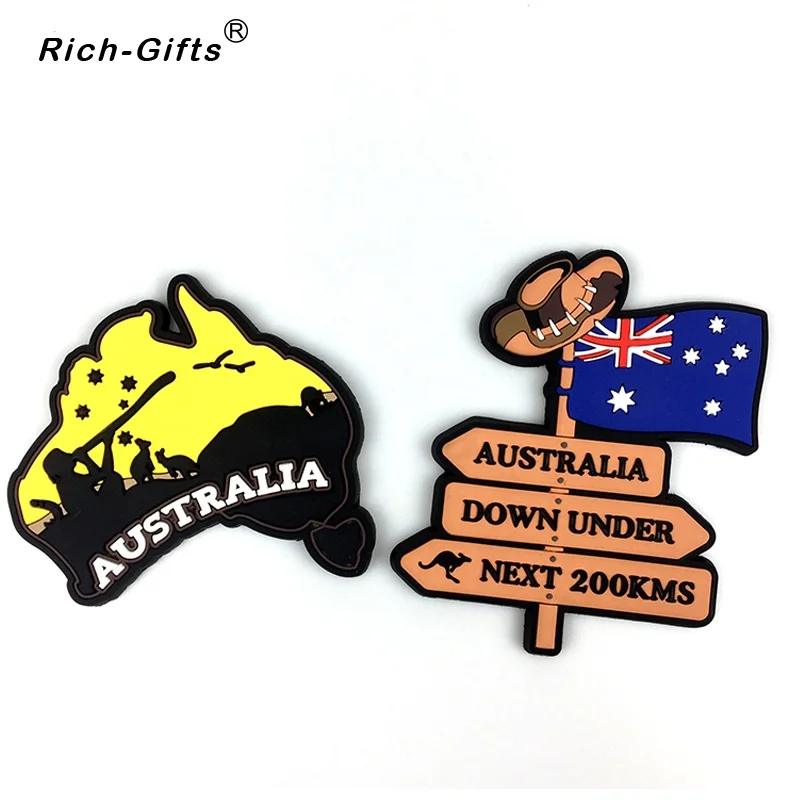 Small wholesale Custom Australia Soft PVC Souvenirs crafts Fridge magnets