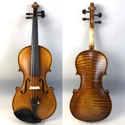 Wholesale price hot sale high quality music instruments made in china Matte antique flame maple violins 4/4-1/8