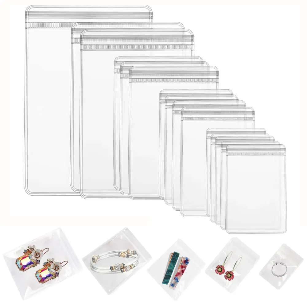 Прозрачная ПВХ прозрачная сумка для ювелирных изделий с замком на молнии небольшой размер Пыленепроницаемая пластиковая застежка-молния самоуплотняющийся упаковочный пакет для колец Серьги