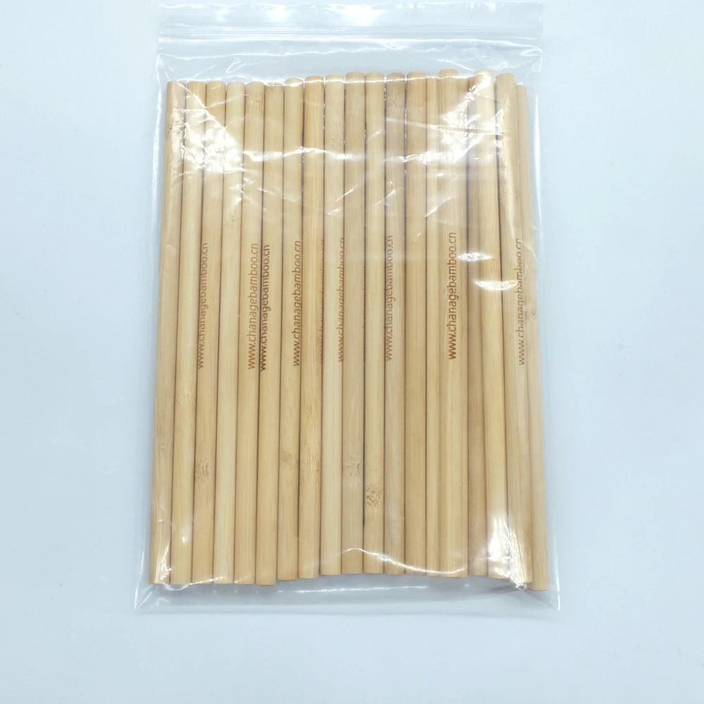 Customized Logo Organic Biodegradable Disposable Bamboo Drinking Straws for Mate Bubble Boba Tea
