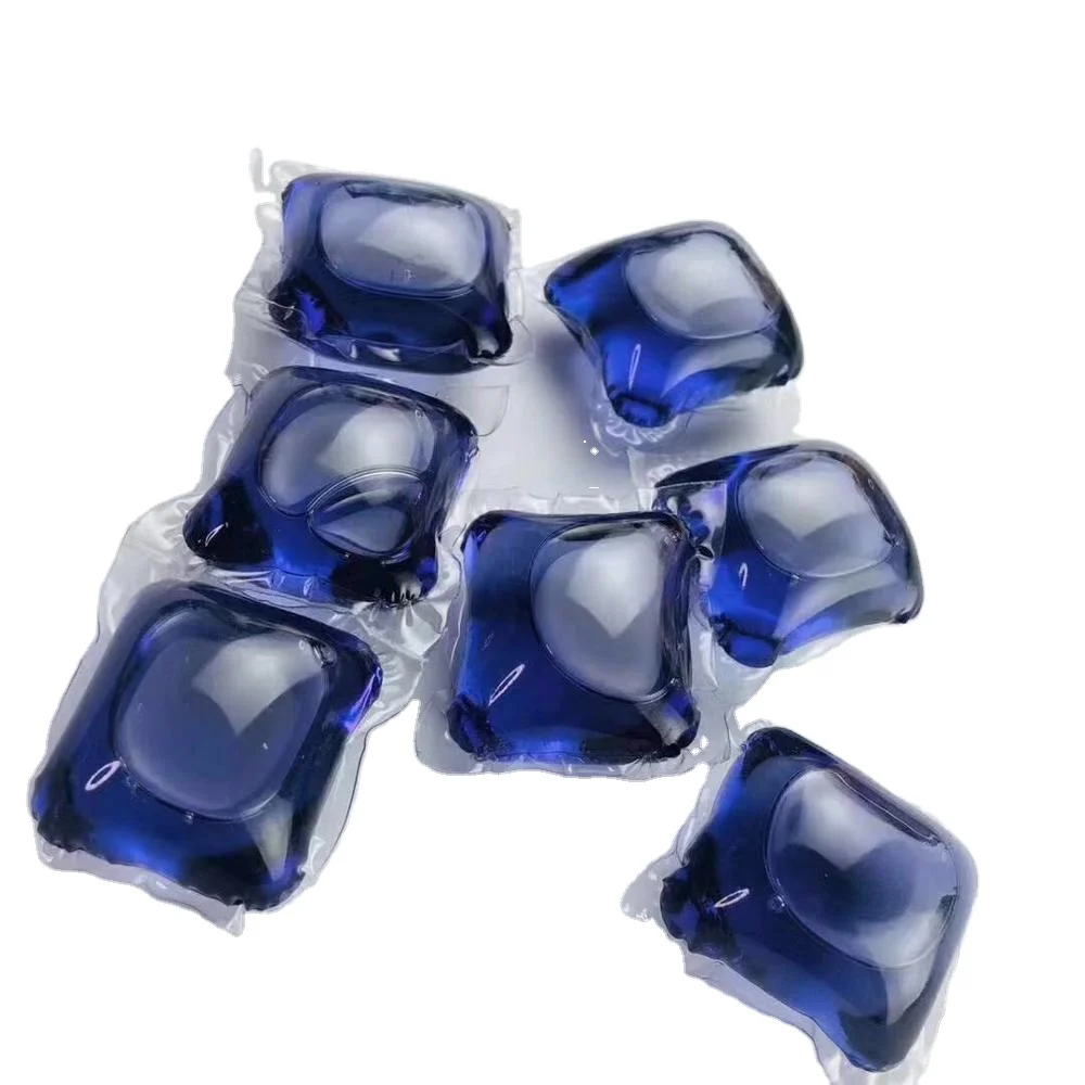Low foam washing pods in 1 detergent packets laundry condensate beads