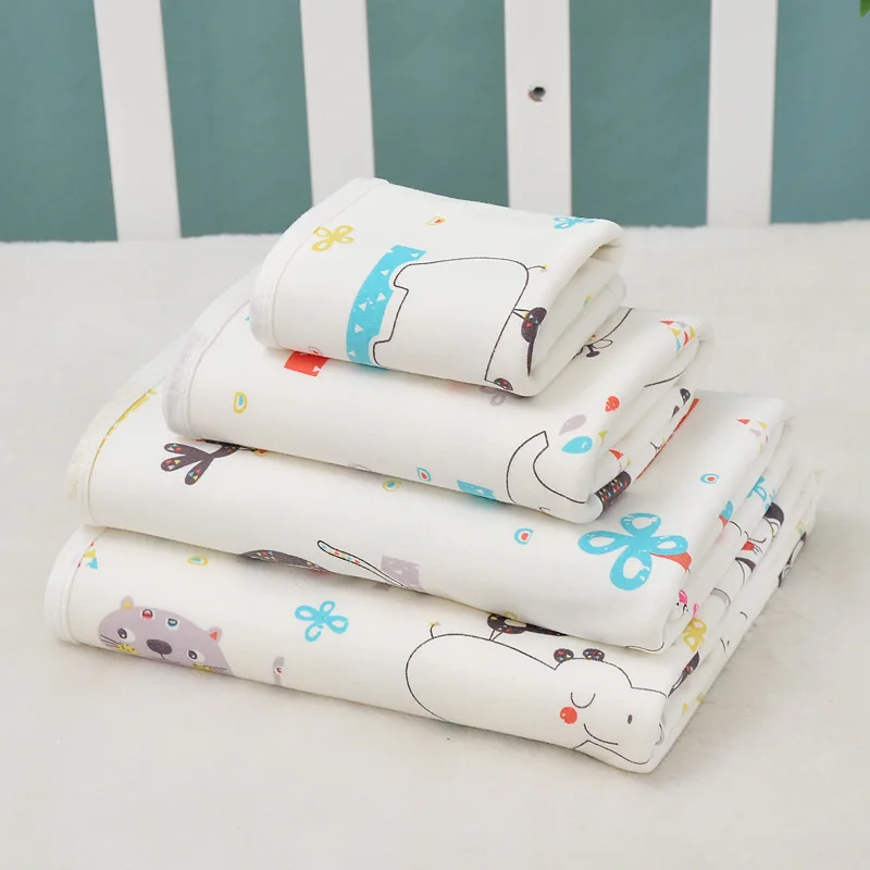 Waterproof Cotton Baby Changing Diaper Mat Reusable Baby Care Absorbent Soft Changing Pad Cover for Bed