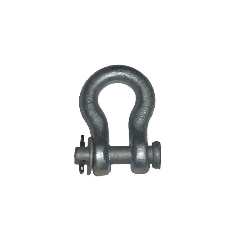 China Factory Seller power line accessory hot dip galvanized anchor Bow Shackle With Safety Pin