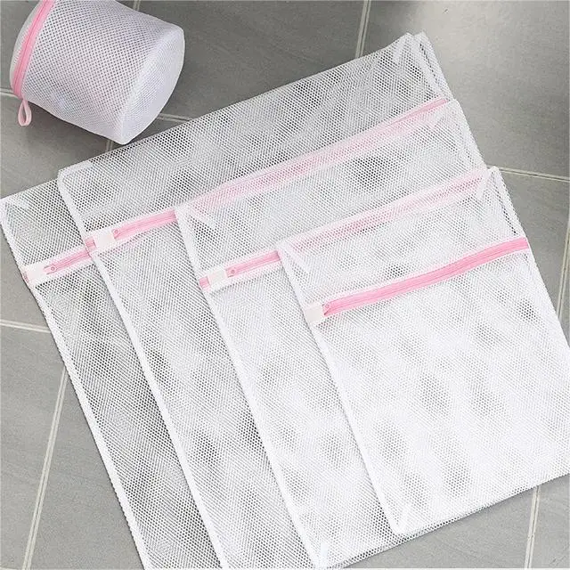 factory directly customized square zipper nylon net mesh laundry bags for online branders