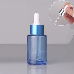 30ml 50ml blue cosmetic glass dropper bottle for cosmetic serum