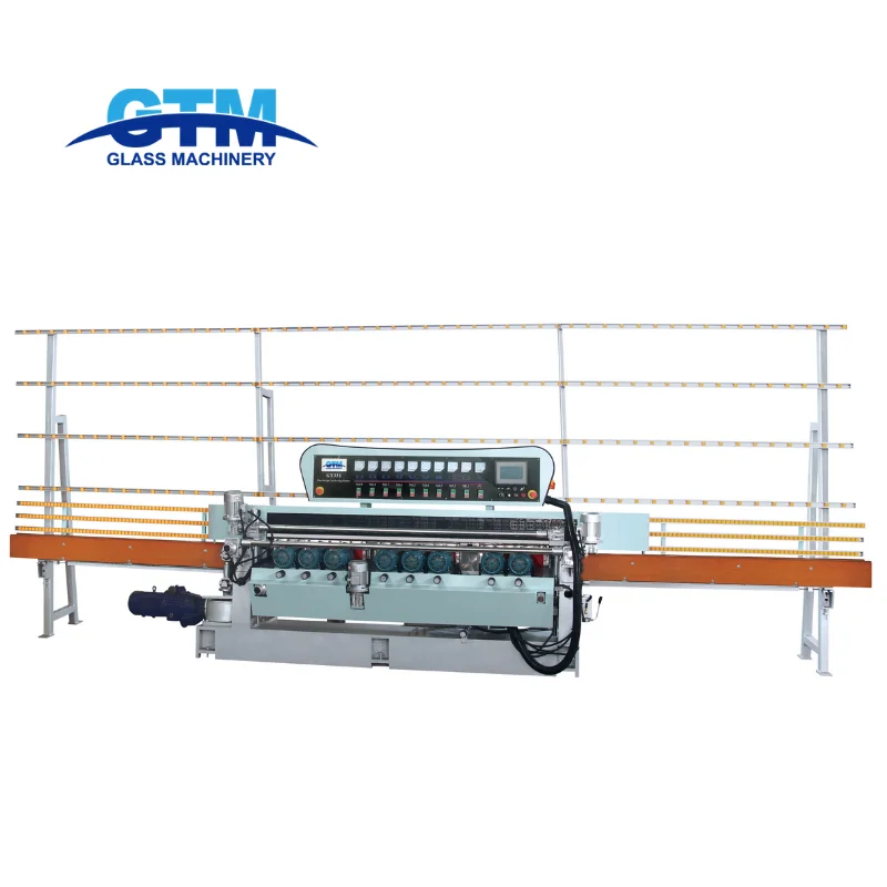 9 spindles glass beveling machine with PLC control ,ABB motors