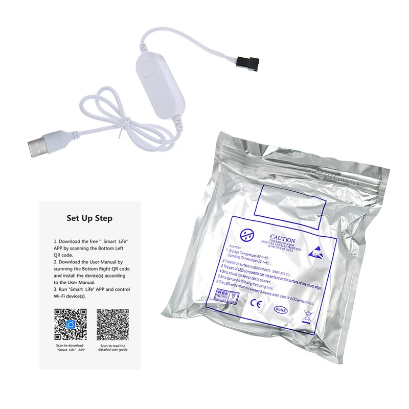  QiQi рекламная качественная Светодиодная лента 2 м 5 В OEM smd 5050 ip65 67 68 tuya для декора телевизора в
