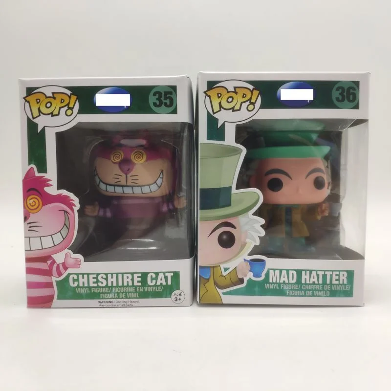 Funko Pop 35# CHESHIRE CAT 36# MAD HATTE Action Figure Toys Vinyl Figurine Collection Model Doll Gift Desktop Ornament Wholesale