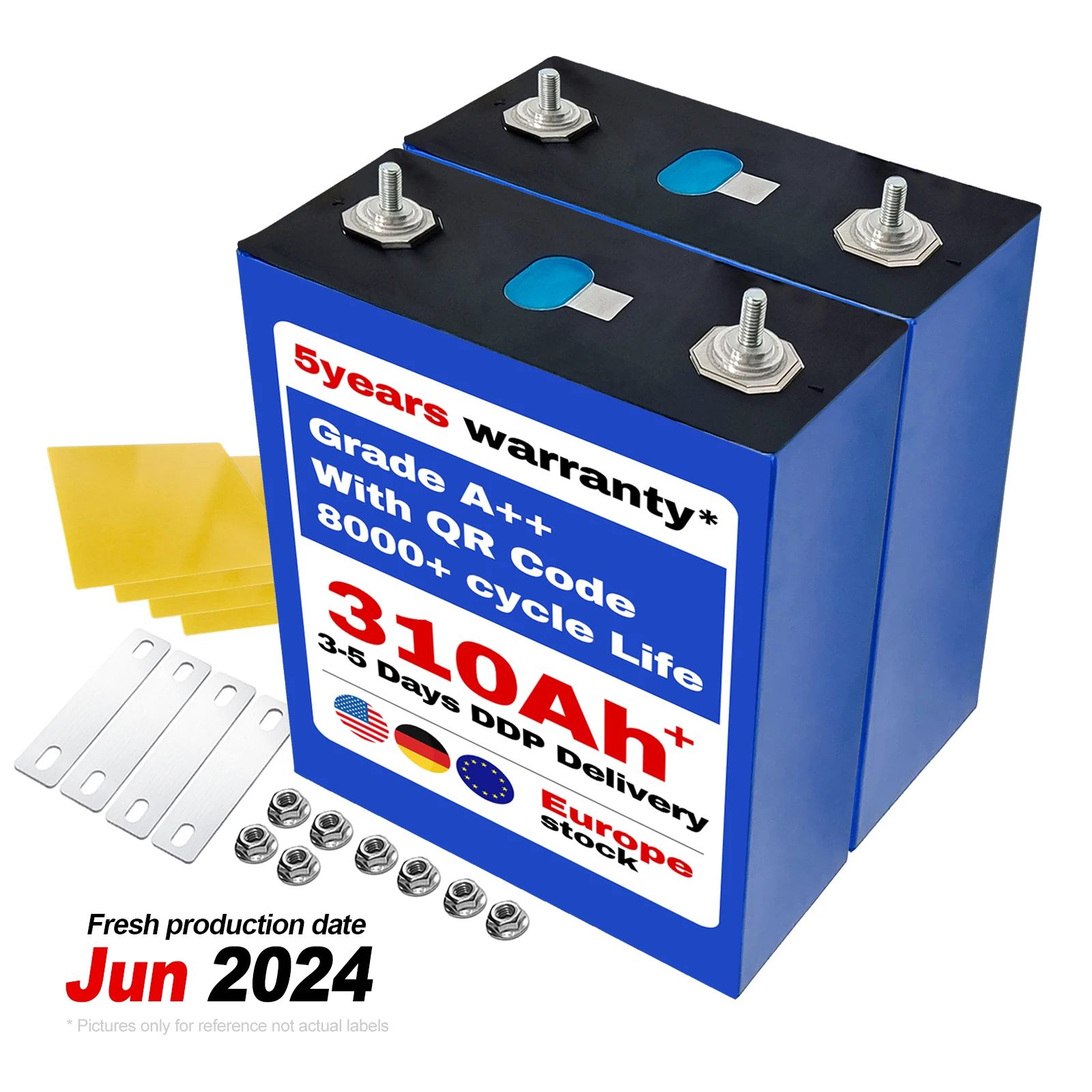 UKarine Stock 280Ah 314Ah lifepo4 battery 3.2V lifepo4 cell prismatic lifepo4 battery for DIY Solar storage battery off-grid