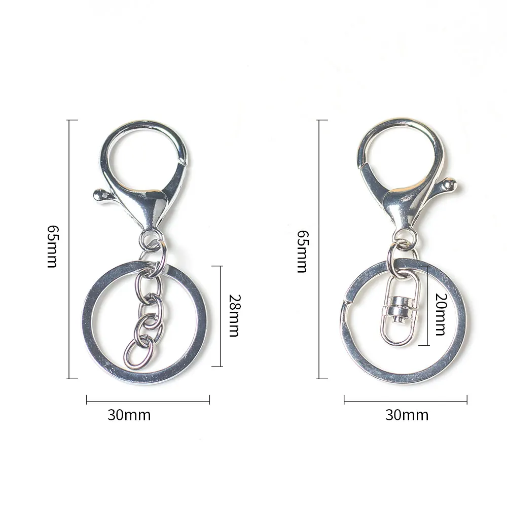 30mm Alloy and Iron Keychain Lobster Clasp Key Hook Keyrings DIY Jewelry Accessories Key Chain Buckle