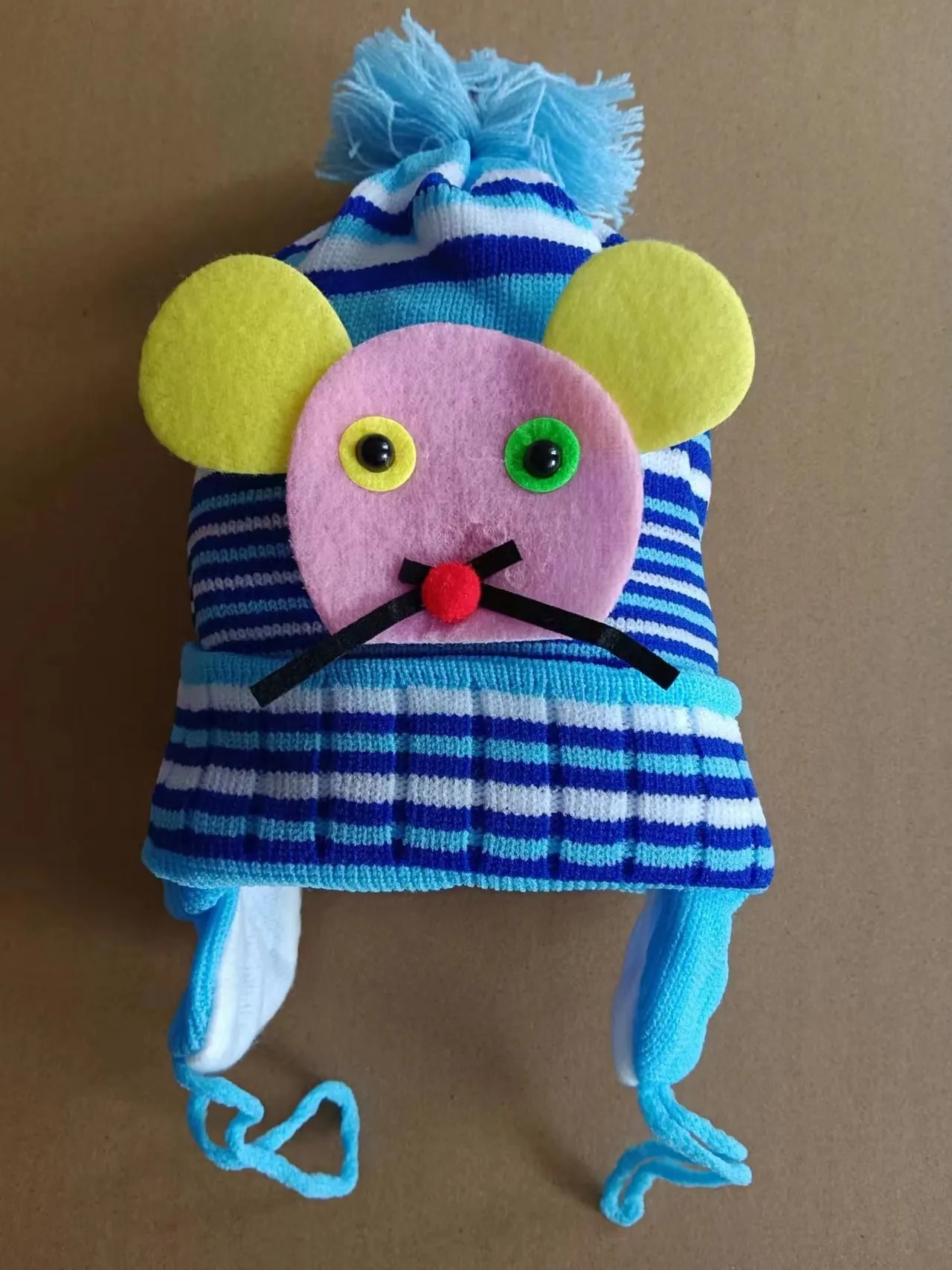 Baby Cartoon Beanie With Ear Muff Lovely Baby Beanie With Fleece Liner Ear Cover Beanie Hat