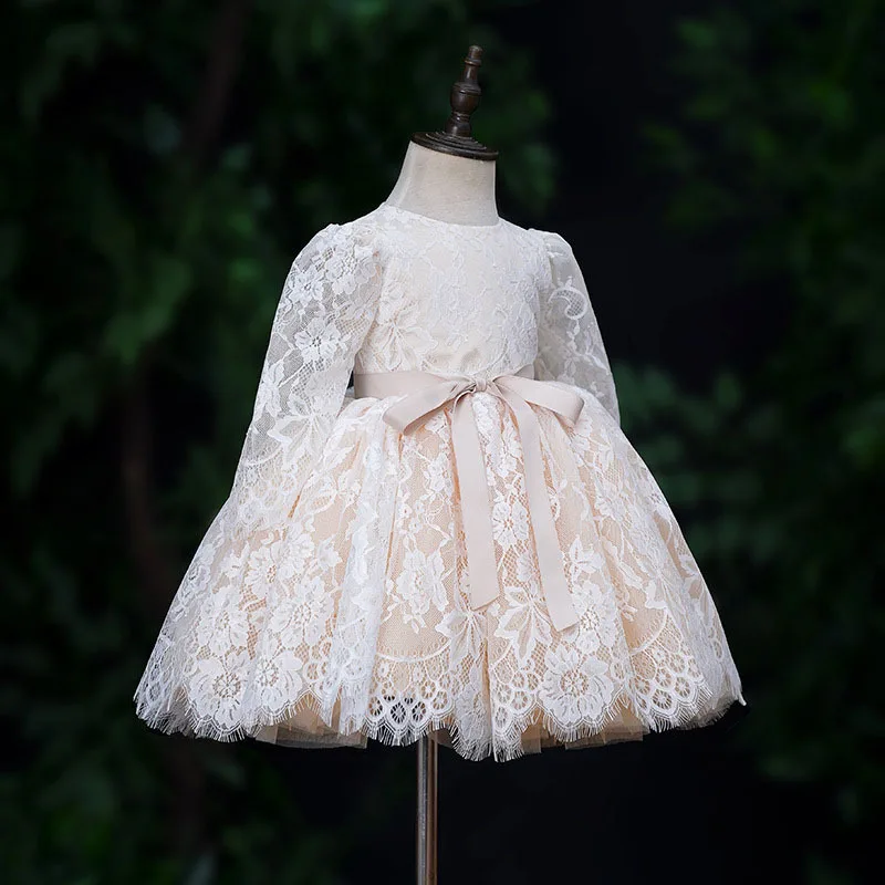 Lovely Baby Clothes Princess Ball Gown Infant Formal Birthday Baptism Party Wear Kids Flower Girl Dresses