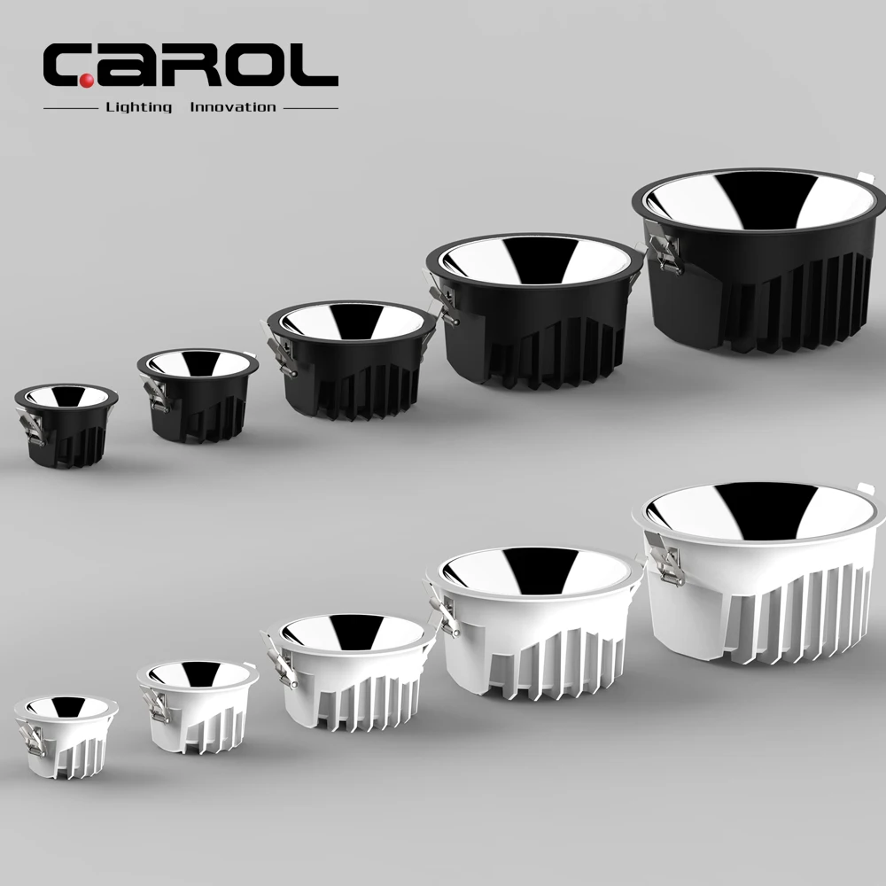 Carol Aluminum high bright office ceiling spotlight recessed 30w led round downlight lamp 12 watt 75mm anti glare cob down light