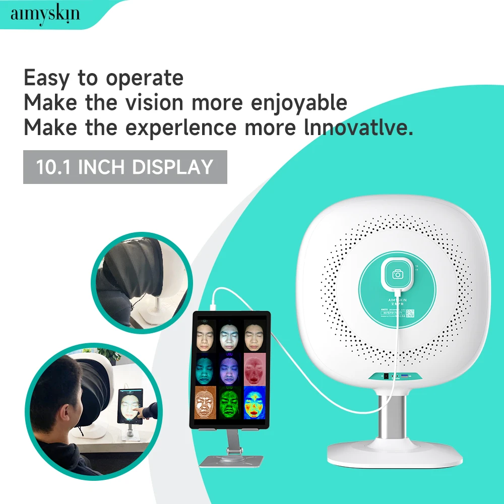 New Design Intelligent 4d Skin Scanner 8 Digital Deep Facial Comprehensive UV Light Moisture Skin Analyzer With Woods Lamp