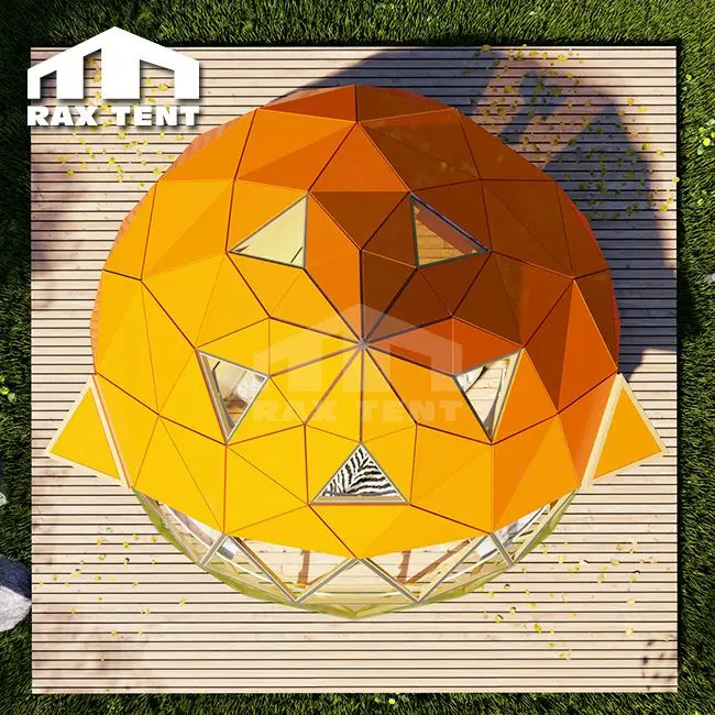 Luxury Geodesic Dome Tent for Glamping and Family Resort with Tempered Glass Bay Window