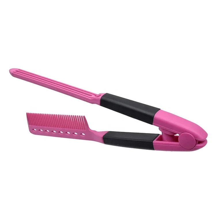 
Pink and purple foldable comb high temperature resistance custom hot comb 450 degrees instant tweezer with comb 