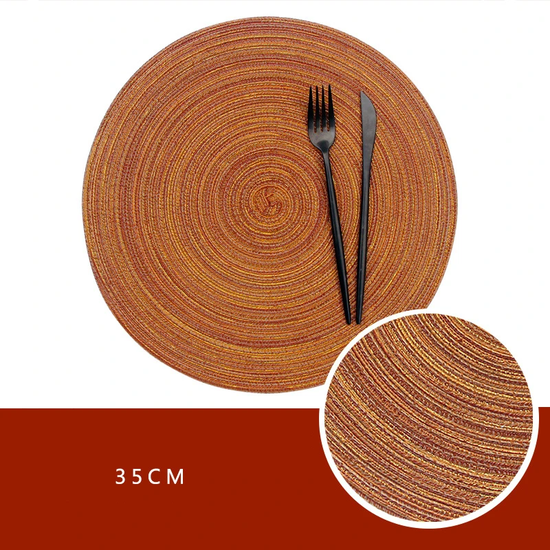 Cotton Yarn Placemats Table Natural Round Pvc Woven Vintage Dining Table Decorative Placemat