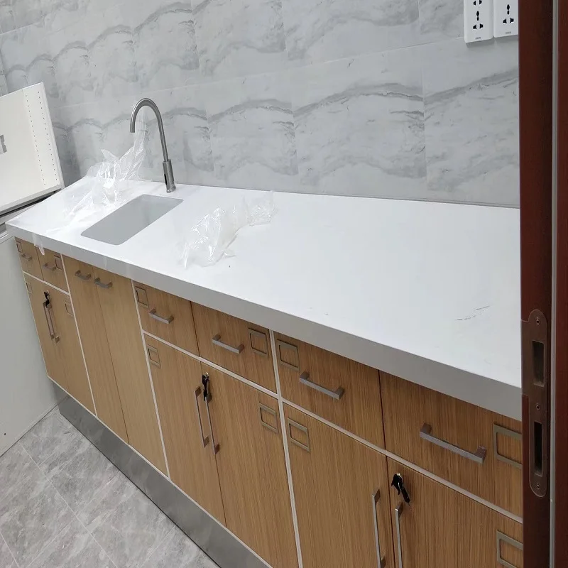 Laboratory  Wall Bench chemical resistant worktop  cold-rolled steel epoxy resin cabinet